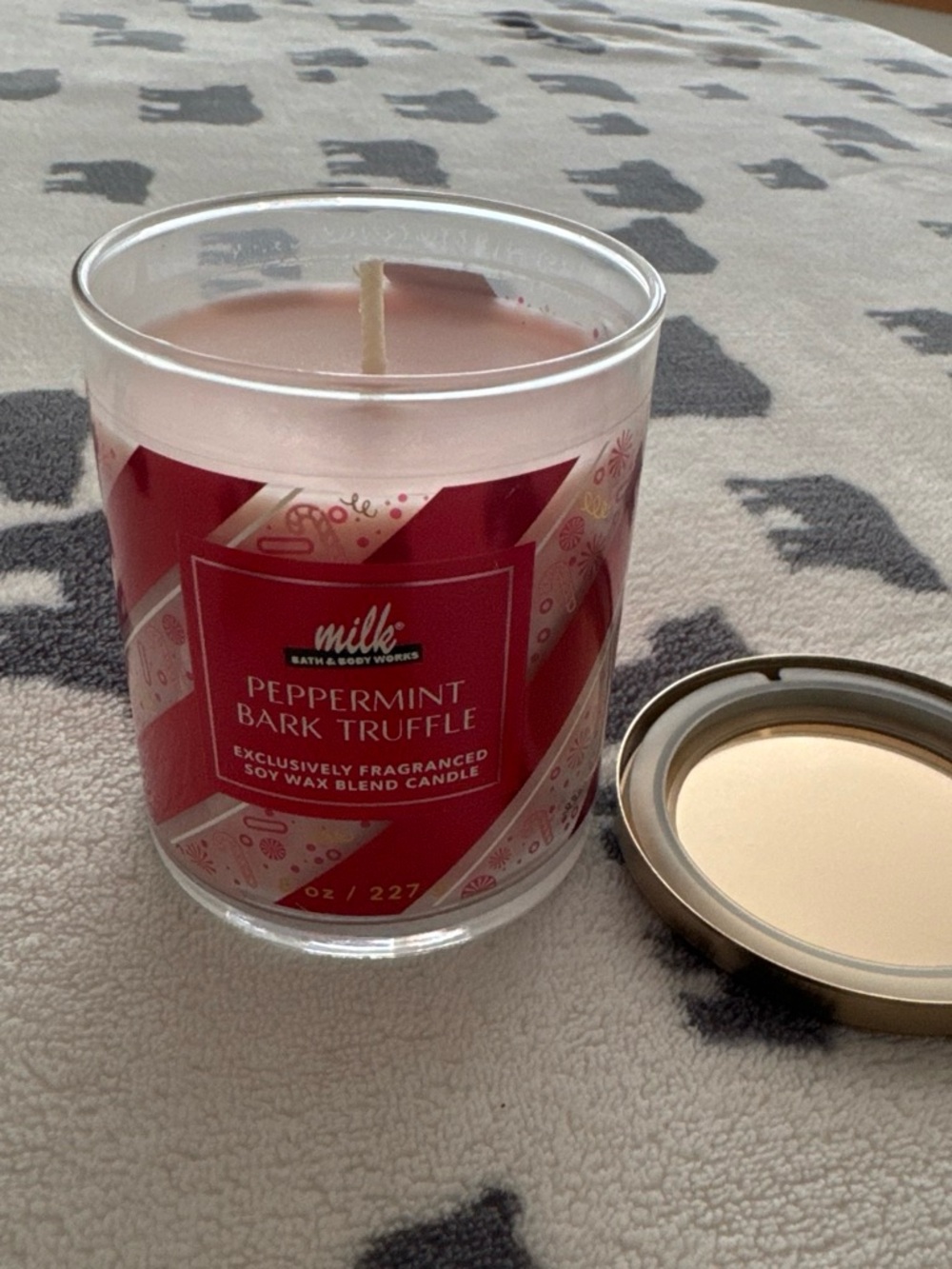 Bath & Body Works Pink Peppermint Bark Truffle Soy Candle